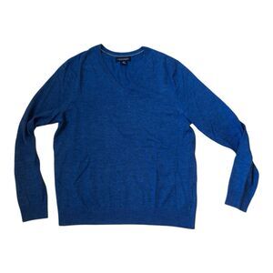 Banana Republic Extra Fine Merino Crewneck Sweater Men’s L Blue Knit Pullover LS